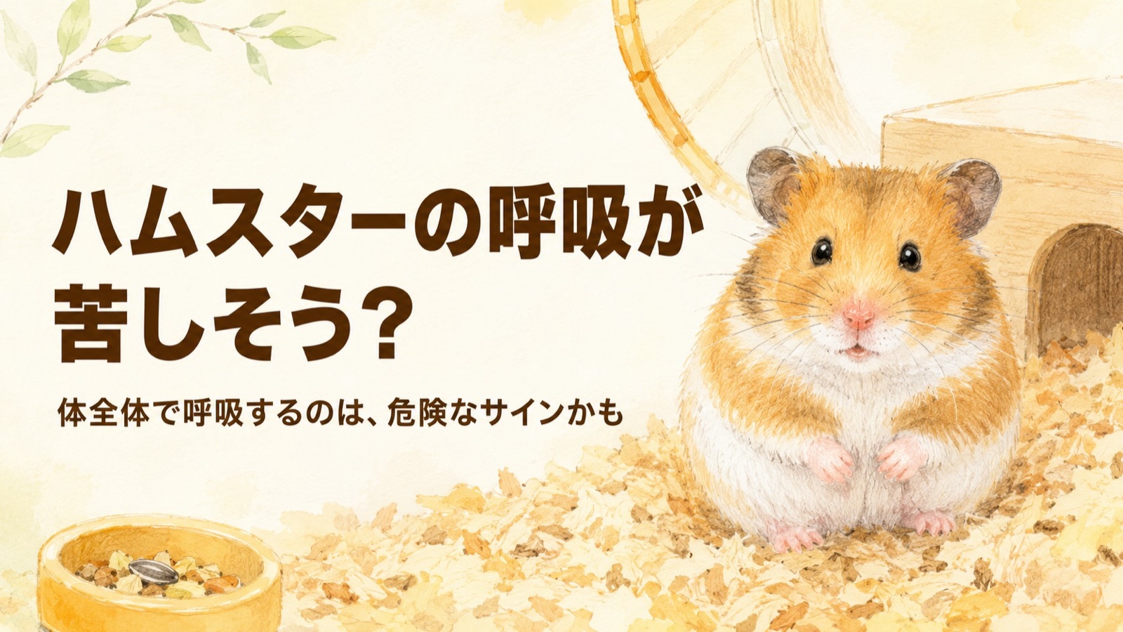 ハムスターの呼吸が苦しそう？体全体で呼吸するのは危険なサイン